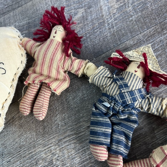 Rag Doll garland country primitive Raggedy Ann homespun - Picture 5 of 11